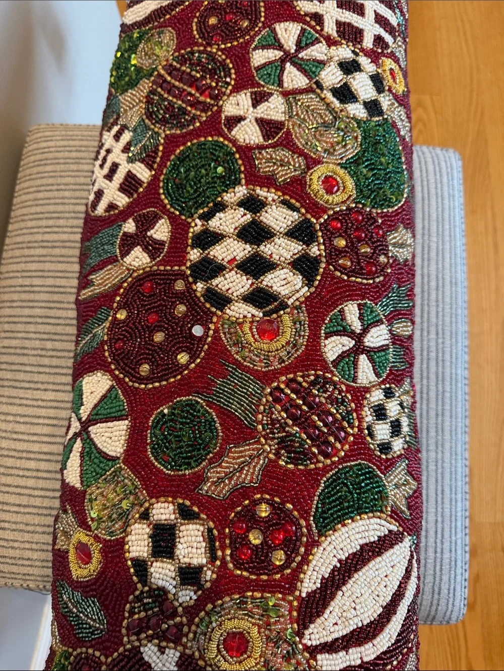 MacKenzie-Childs Jolly Ornaments Lumbar Pillow